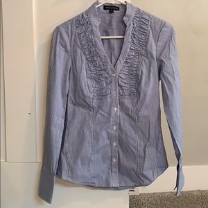 Express blue and white pin stripe button down